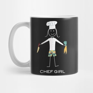 Funny Womens Chef Girl Illustration Mug